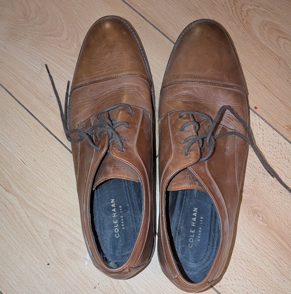 Cole Haan Men's Tan Leather Oxfords